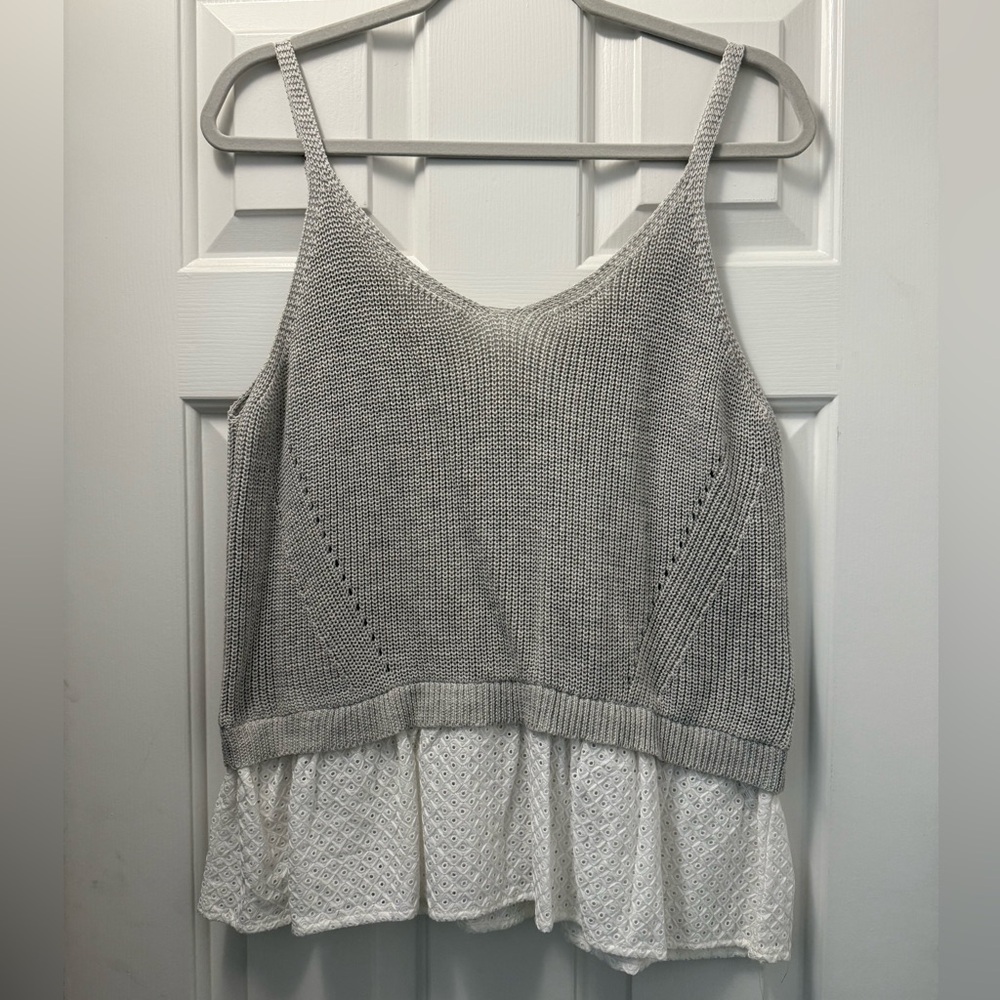 Anthropologie Moth Light Gray Knit Top